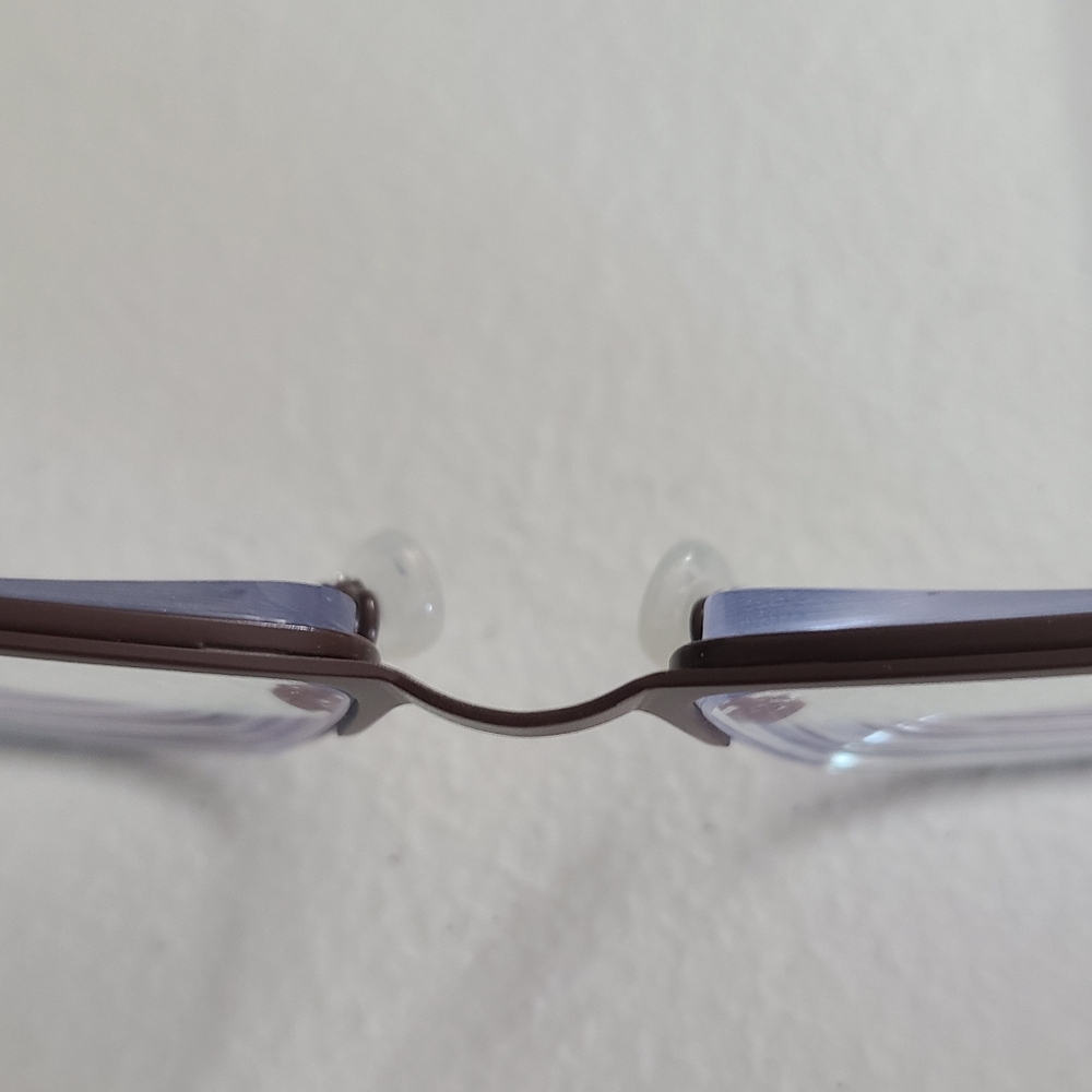 Zenni Eyeglass Frames Brown Rectangle Full Metal Rim with Case Size 51-16-135 - Picture 7 of 12